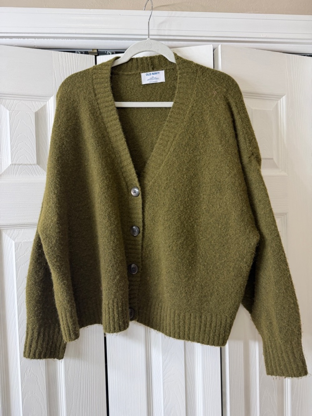 Old Navy Olive Green Button-Front Cardigan Sweater